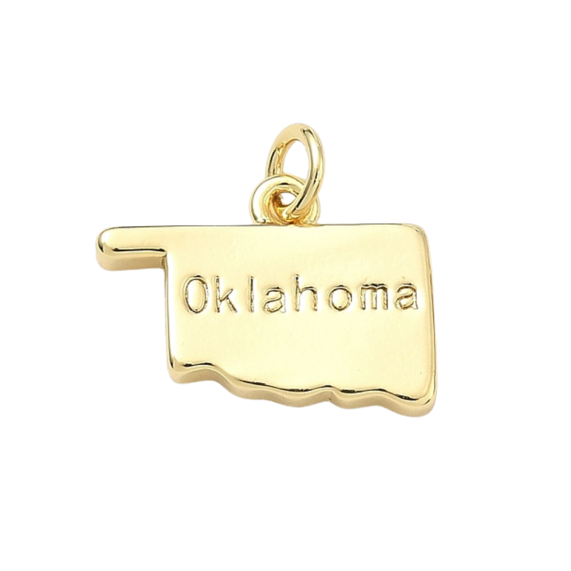 18k Gold Plated Brass Oklahoma Charm