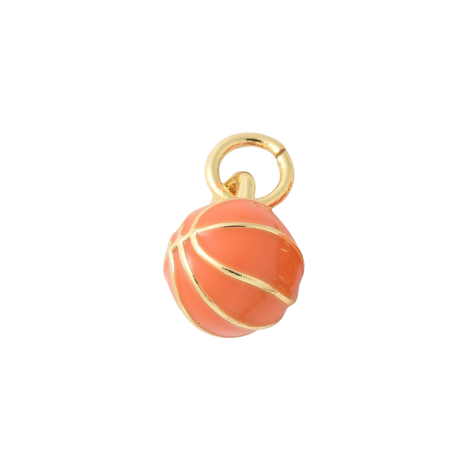 18k Gold Plated Brass Basketball Mini Sports Charm