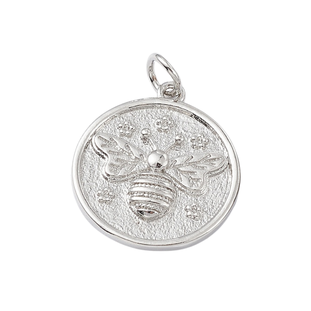 Silver Brass Bee Charm