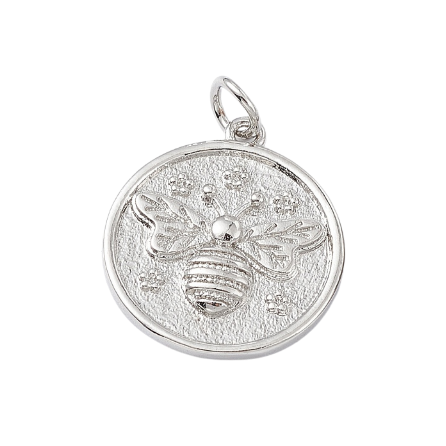 Silver Brass Bee Charm