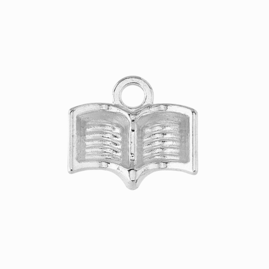 Silver Alloy Book Charm