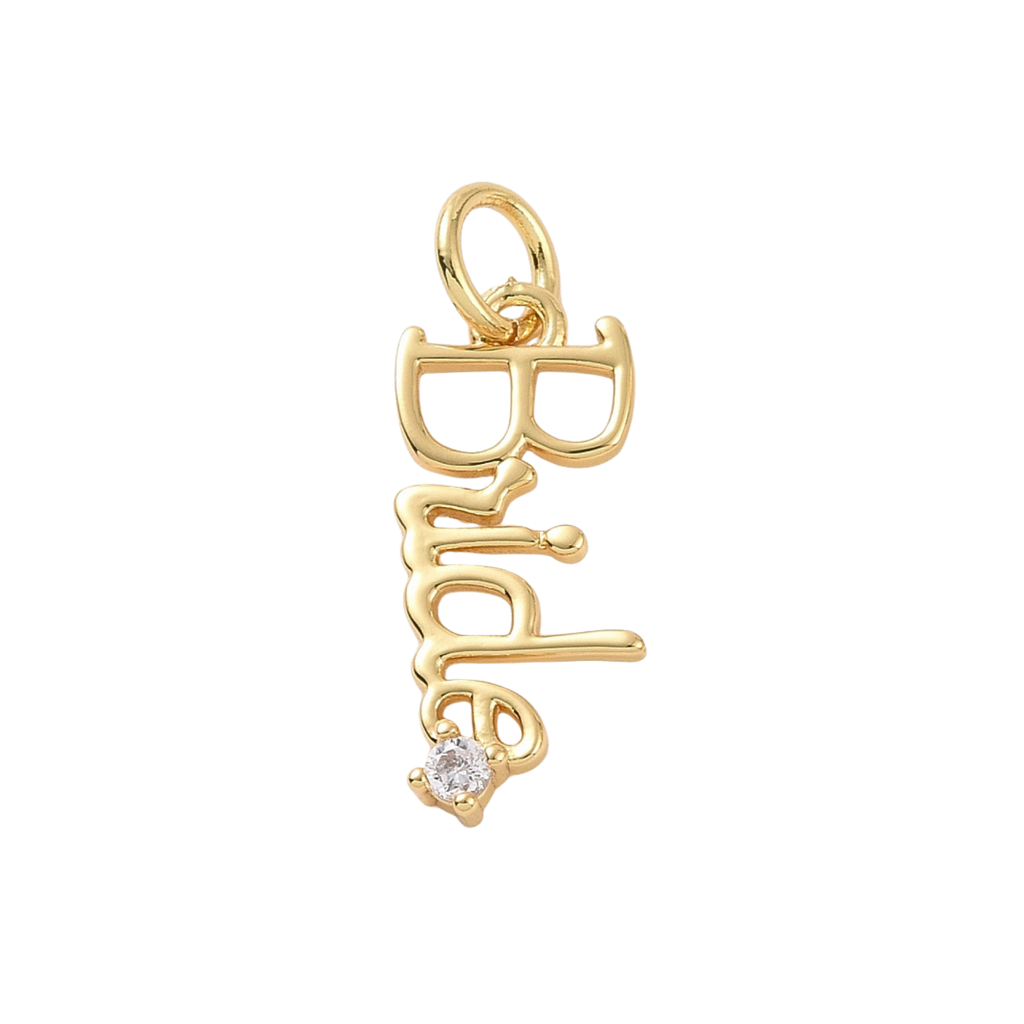 18k Gold Plated Brass Bride Charm