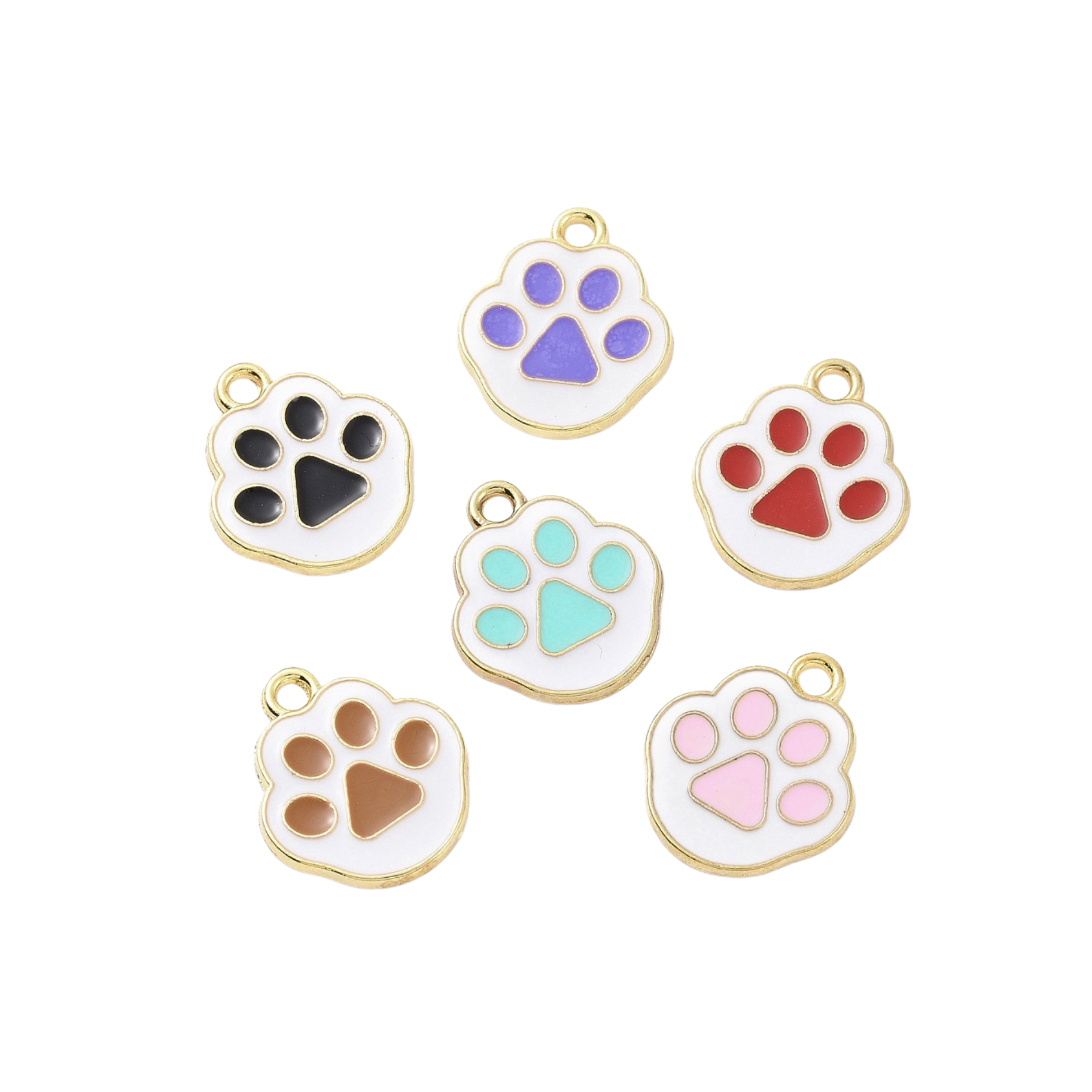 Gold Alloy Assorted Cat Paw Charm