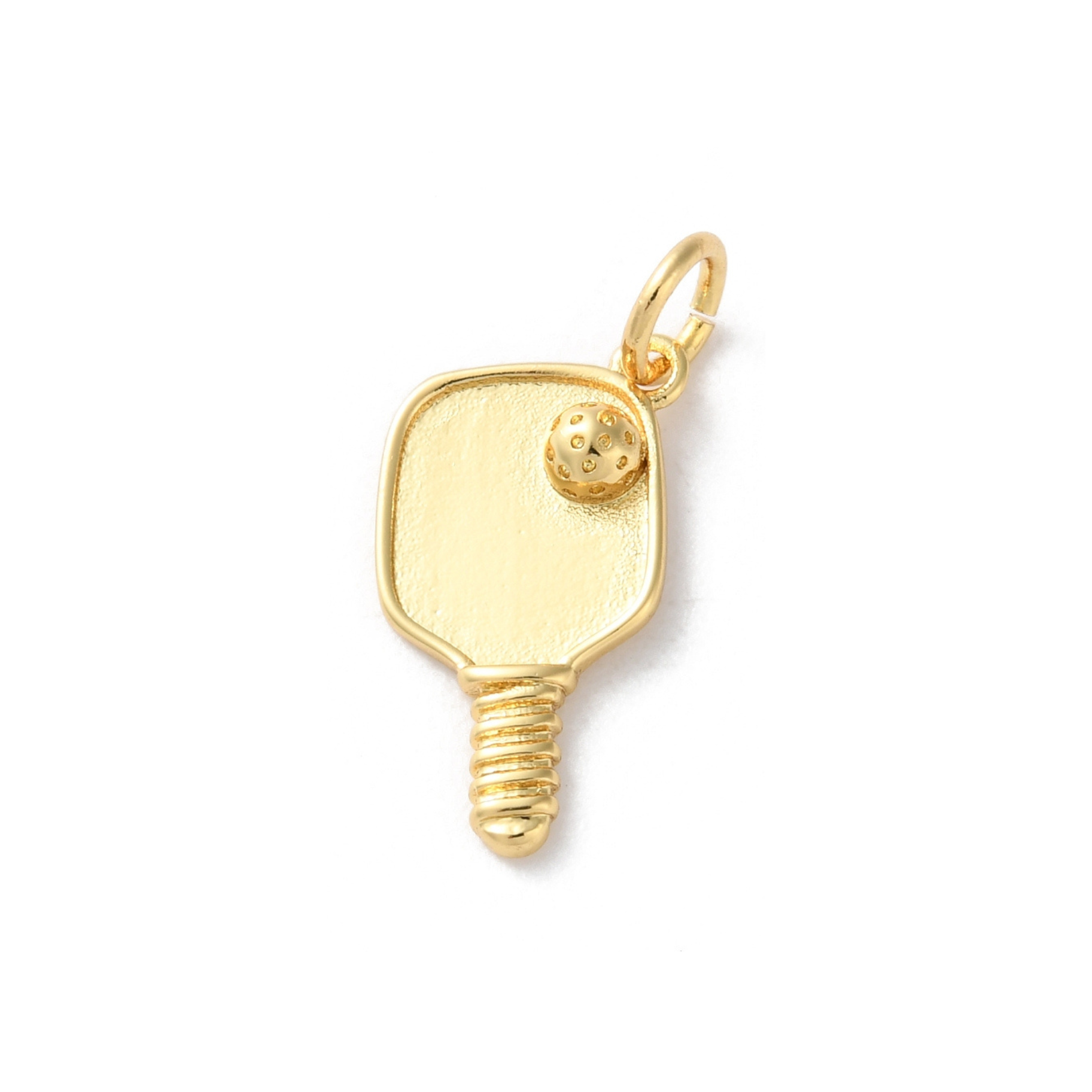 18k Gold Plated Brass Pickleball Paddle Charm