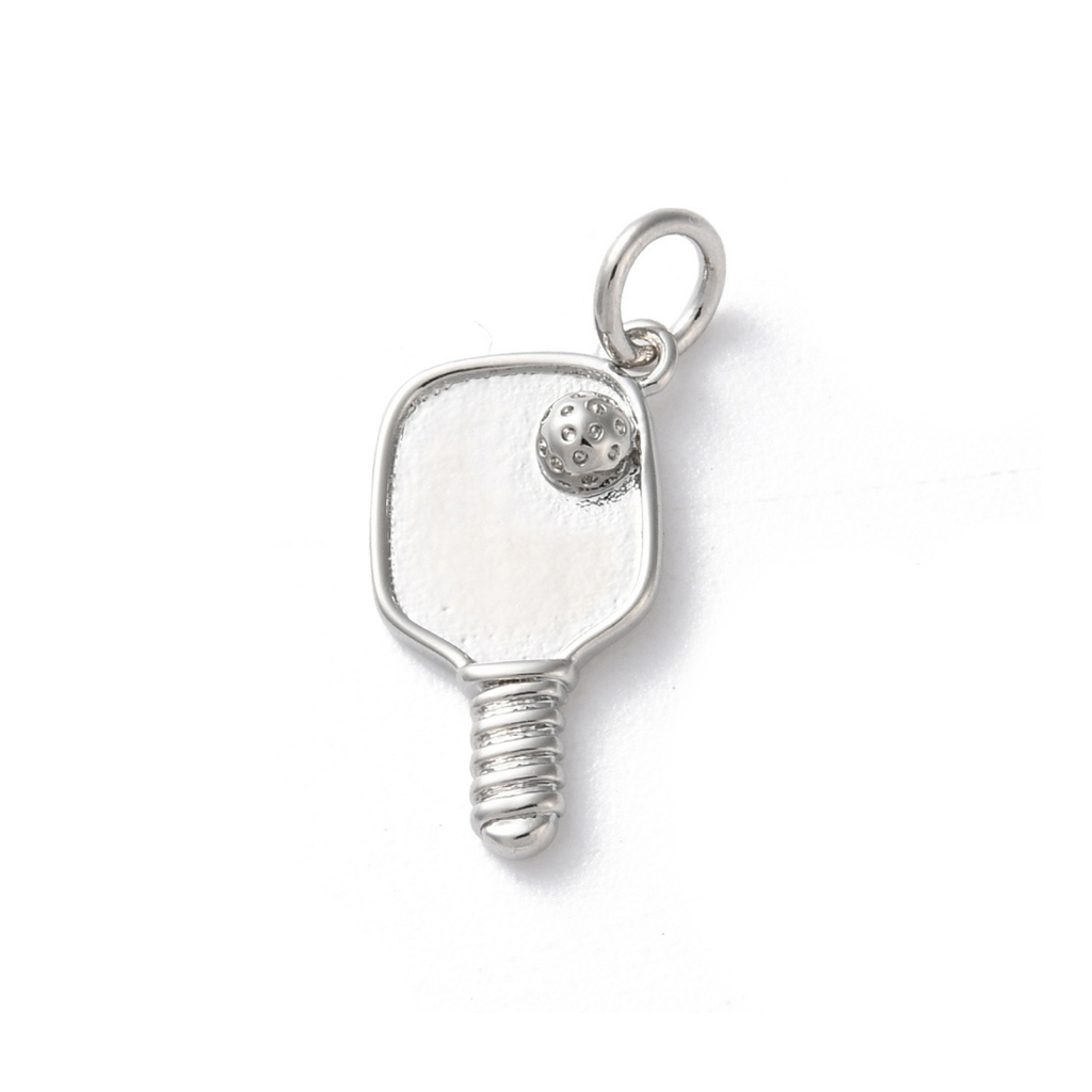 18k Gold Plated Brass Pickleball Paddle Charm