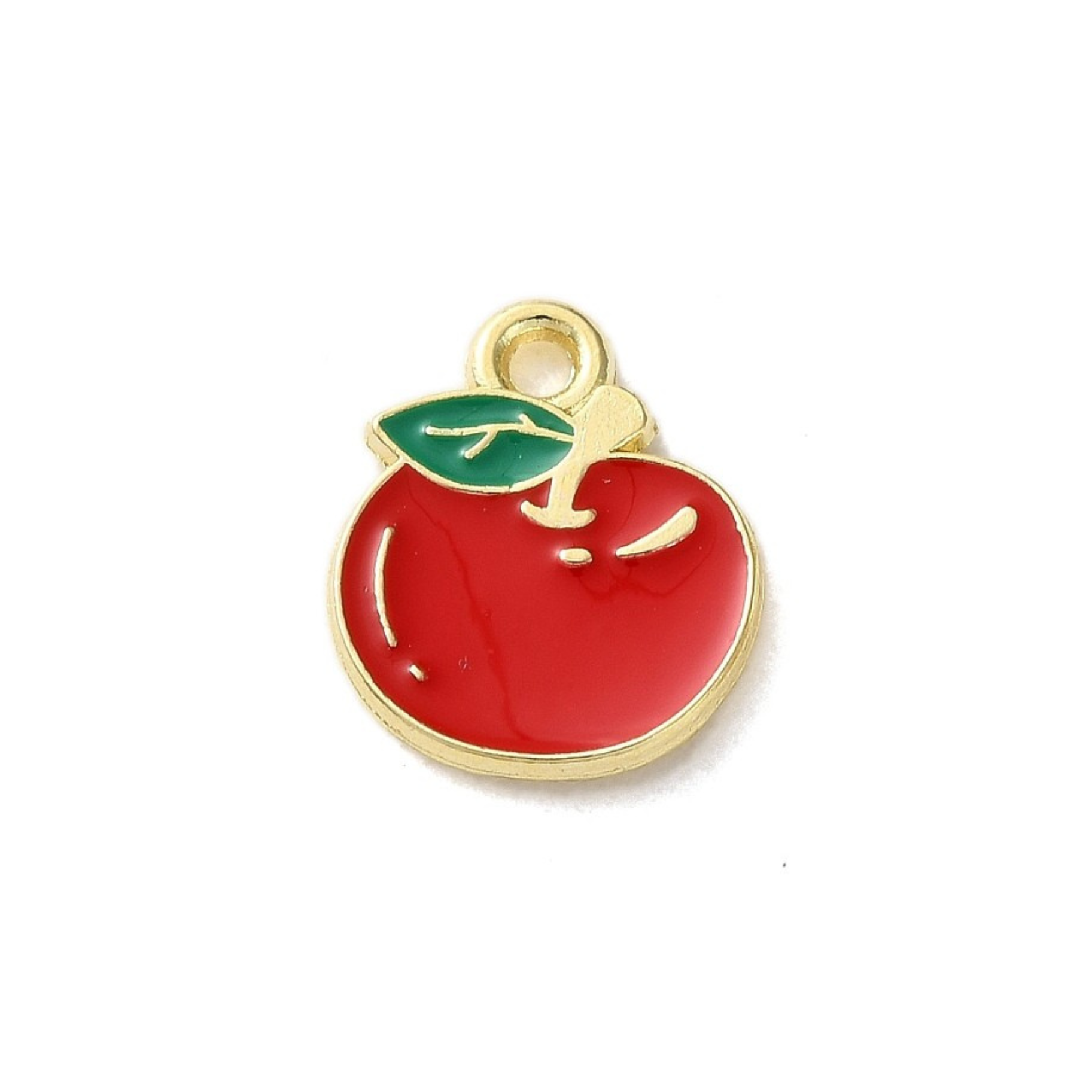 Alloy Red Apple Charm