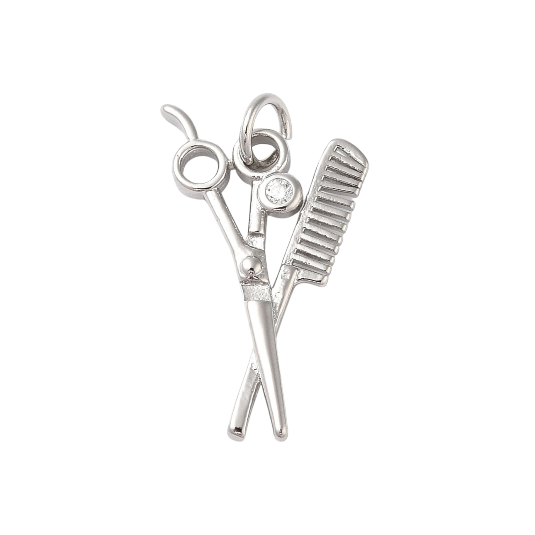 Silver Brass Stylist Tools Charm