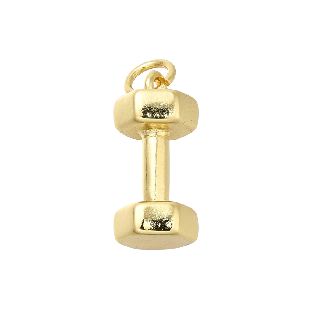 18k Gold Plated Brass Dumbbell Charm