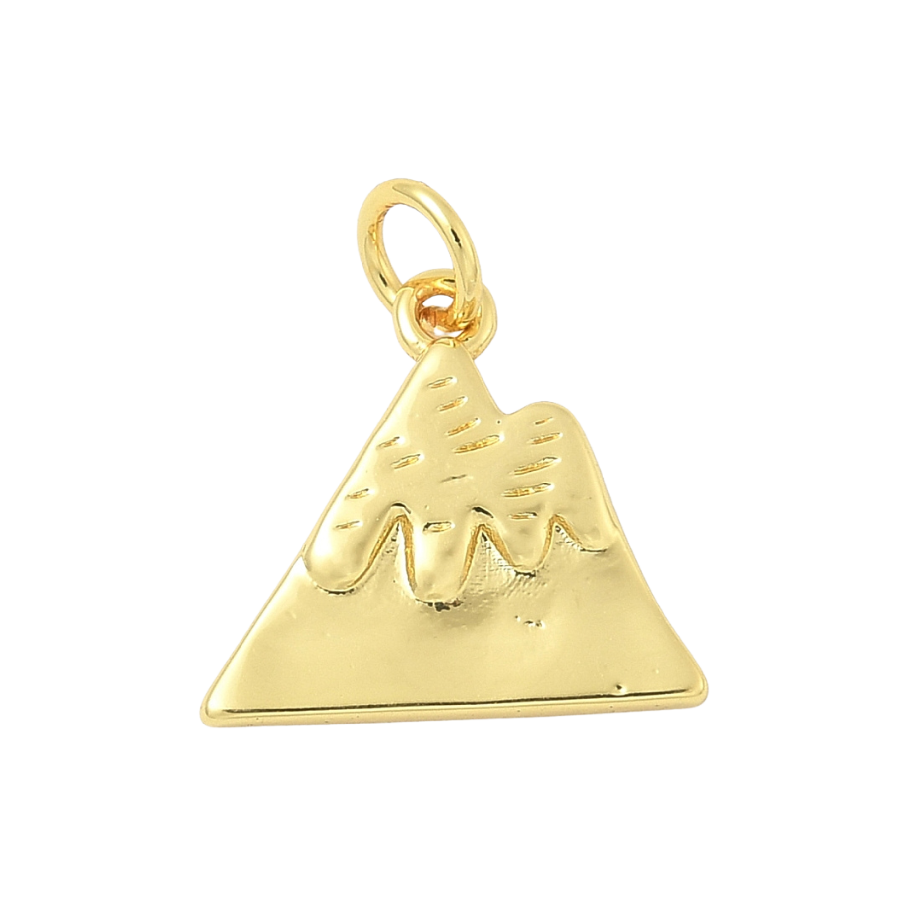 18k Gold Plated Brass Mountain Charm