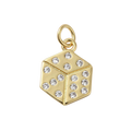 18k Gold Plated Brass Dice Charm