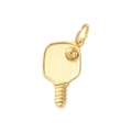 18k Gold Plated Brass Pickleball Charm