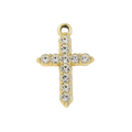 Gold Alloy Rhinestone Cross Charm