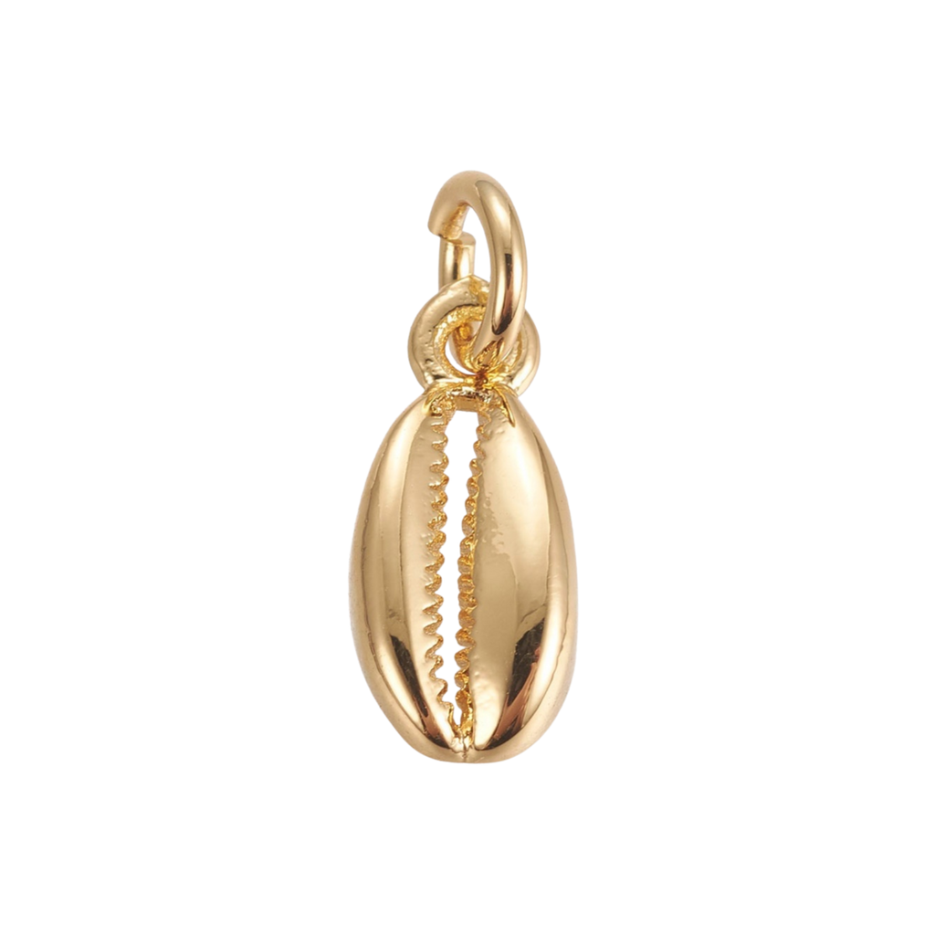 18k Gold Plated Brass Cowrie Shell Charm