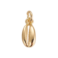 18k Gold Plated Brass Cowrie Shell Charm