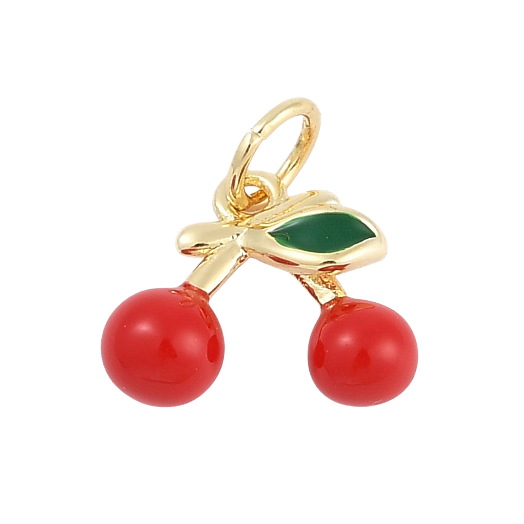18k Gold Plated Brass Cherry Charm