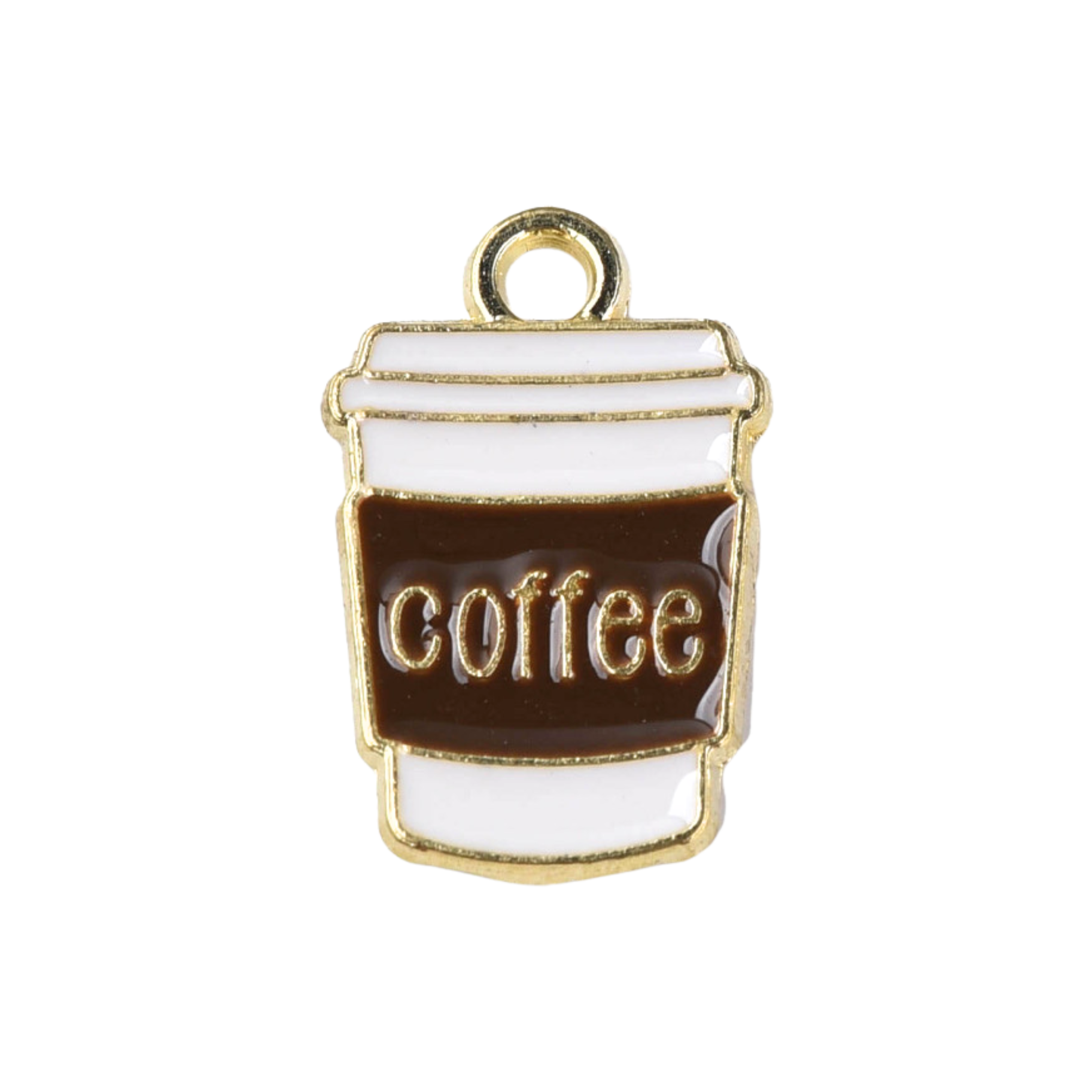 Gold Alloy Coffee Cup Charm