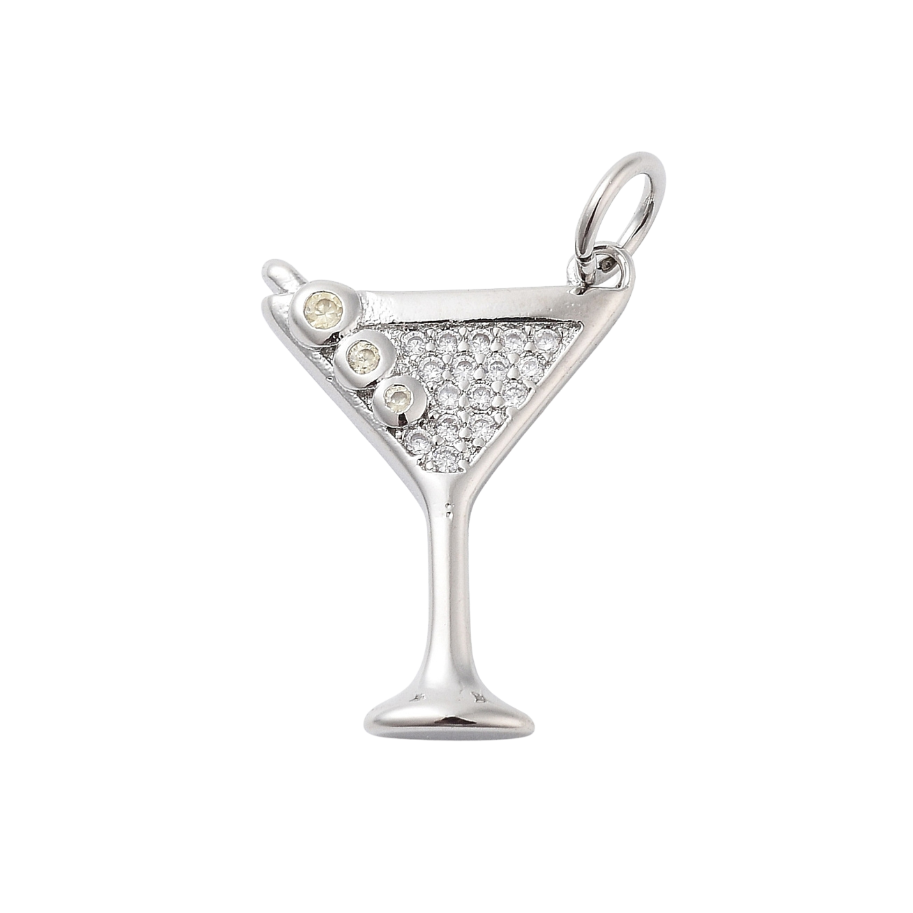 Brass Silver Martini Charm