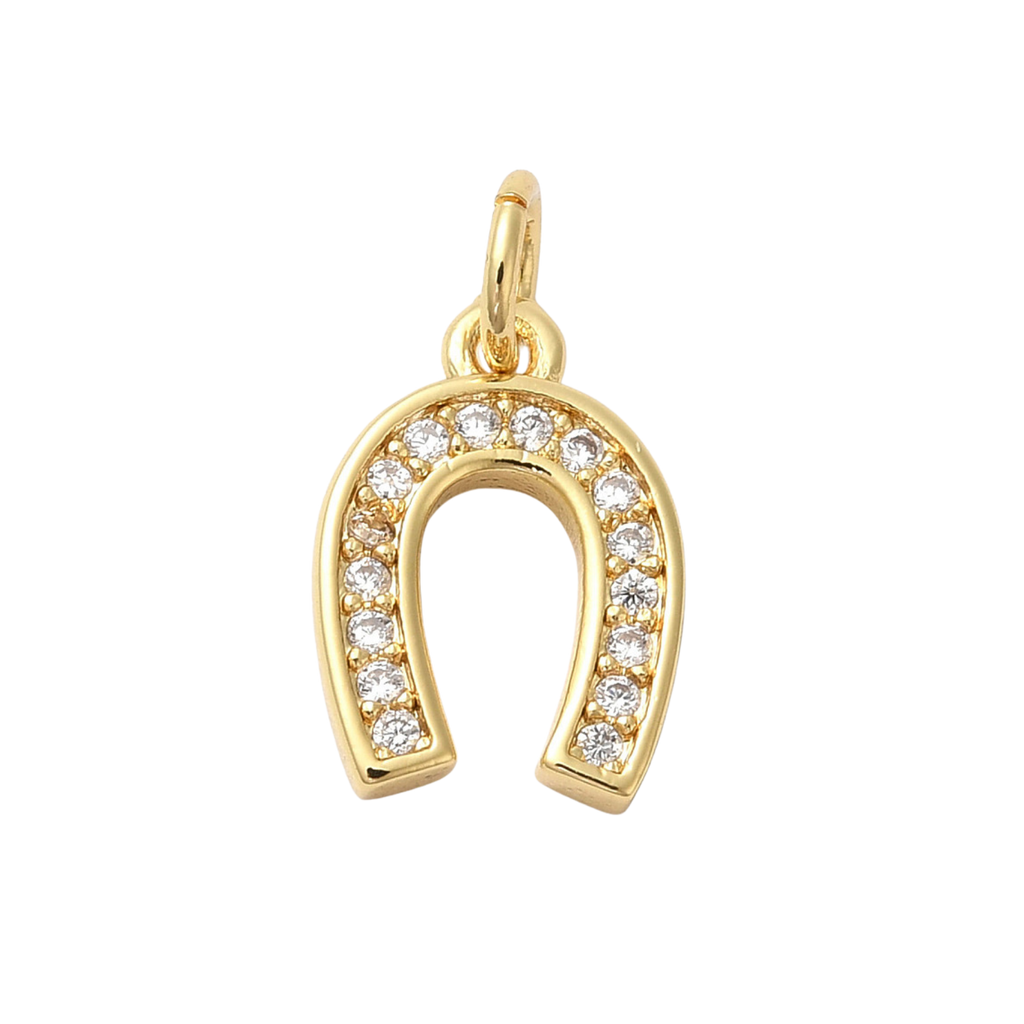 18k Gold Plated Brass Horseshoe Charm