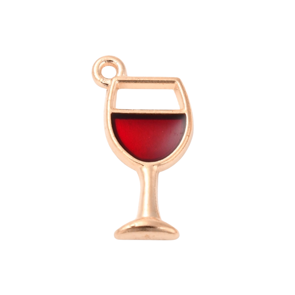 Gold Alloy Wine Glass Charm