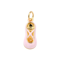 18k Gold Plated Brass Pink Ballet Shoe Charm