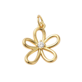 18k Gold Plated Brass Flower Charm