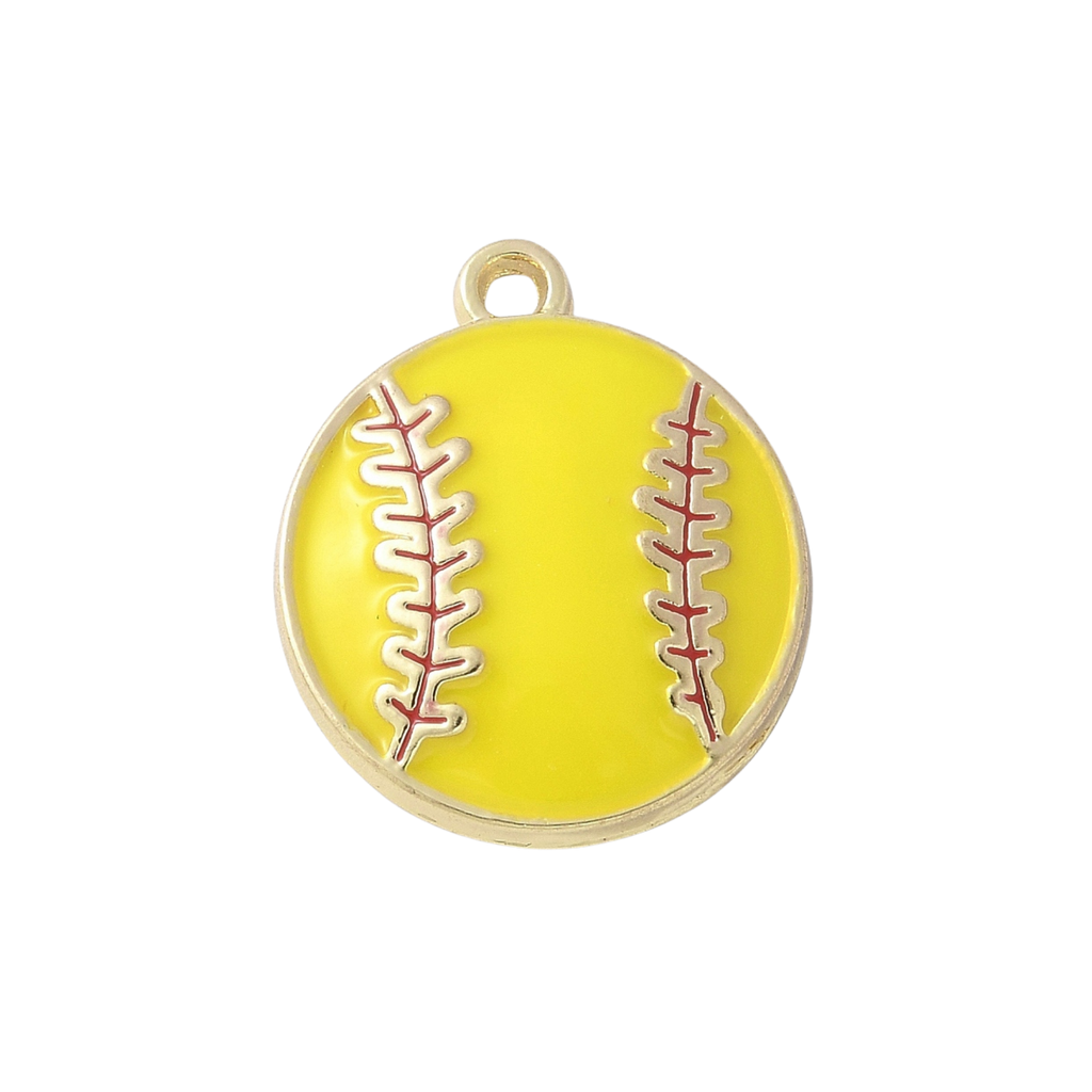 Gold Alloy Softball Charm
