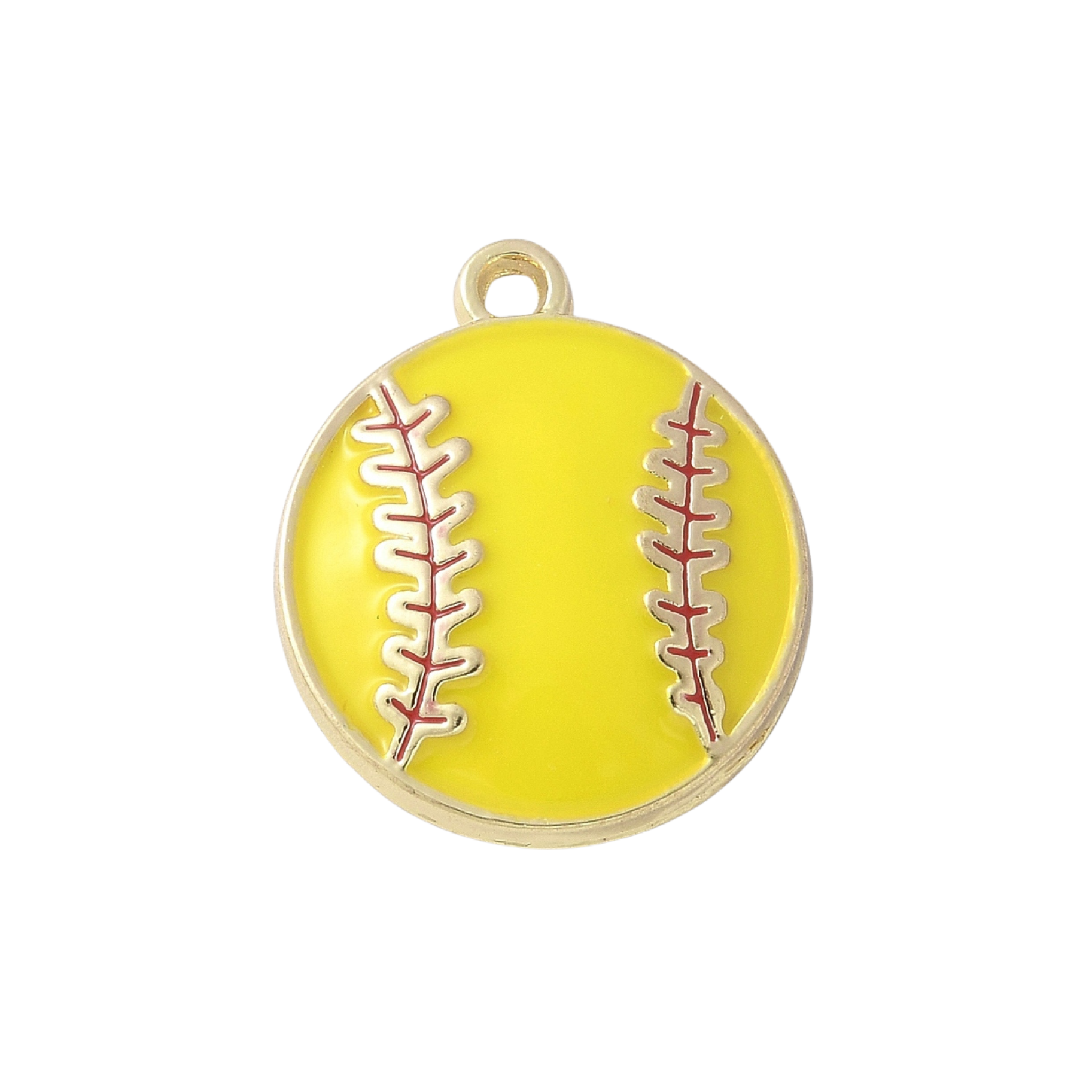 Gold Alloy Softball Charm