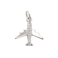 Brass Silver Airplane Charm