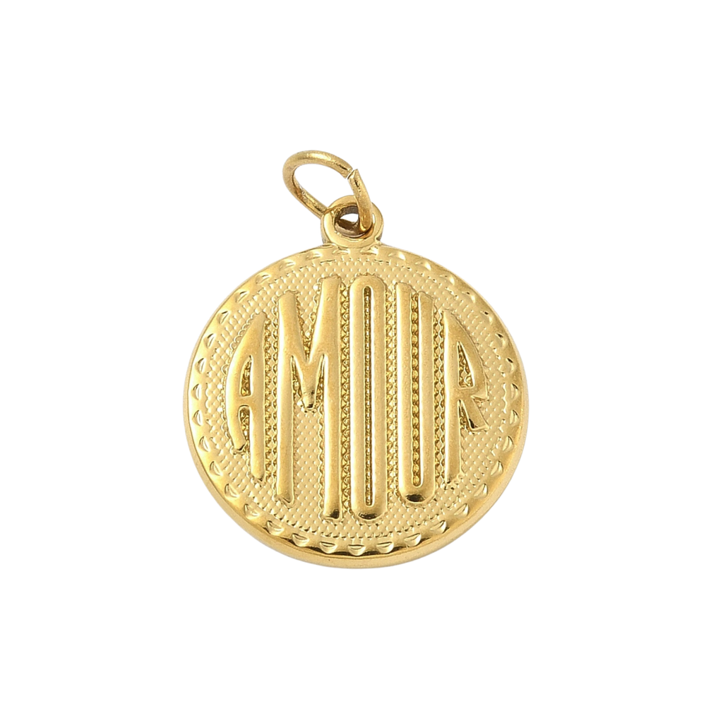 18k Gold Plated Stainless Steel Amour Charm