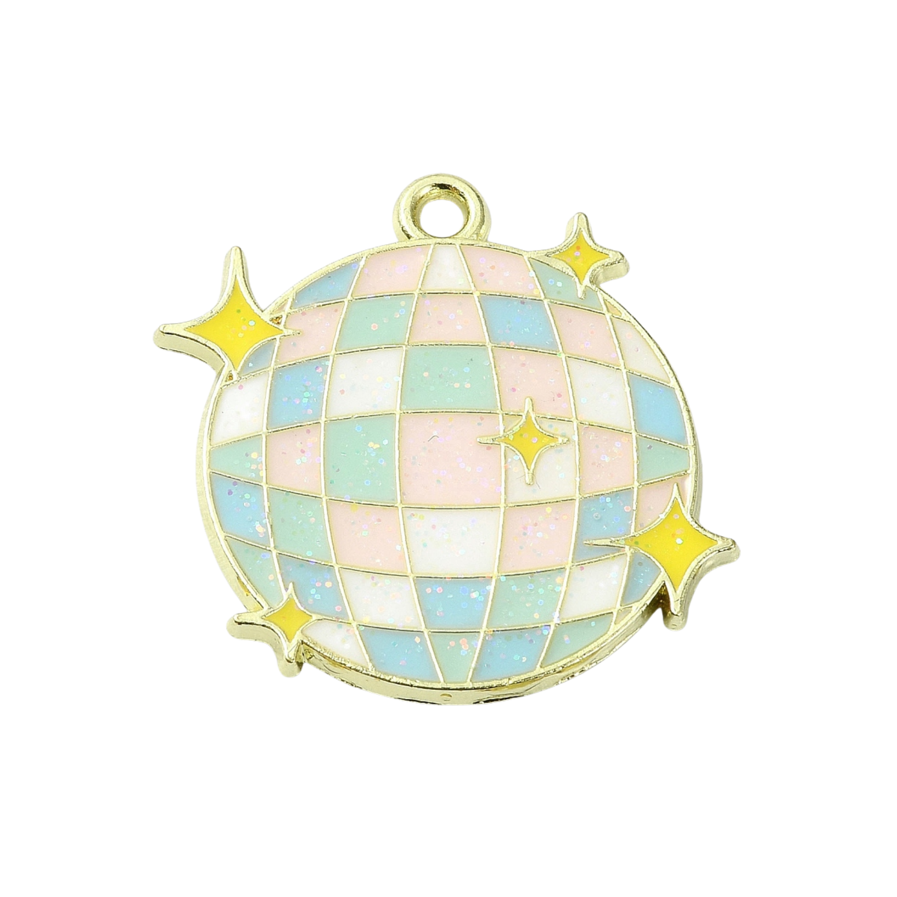 Gold Alloy Disco Ball Charm