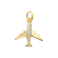 18k Gold Plated Brass Airplane Charm