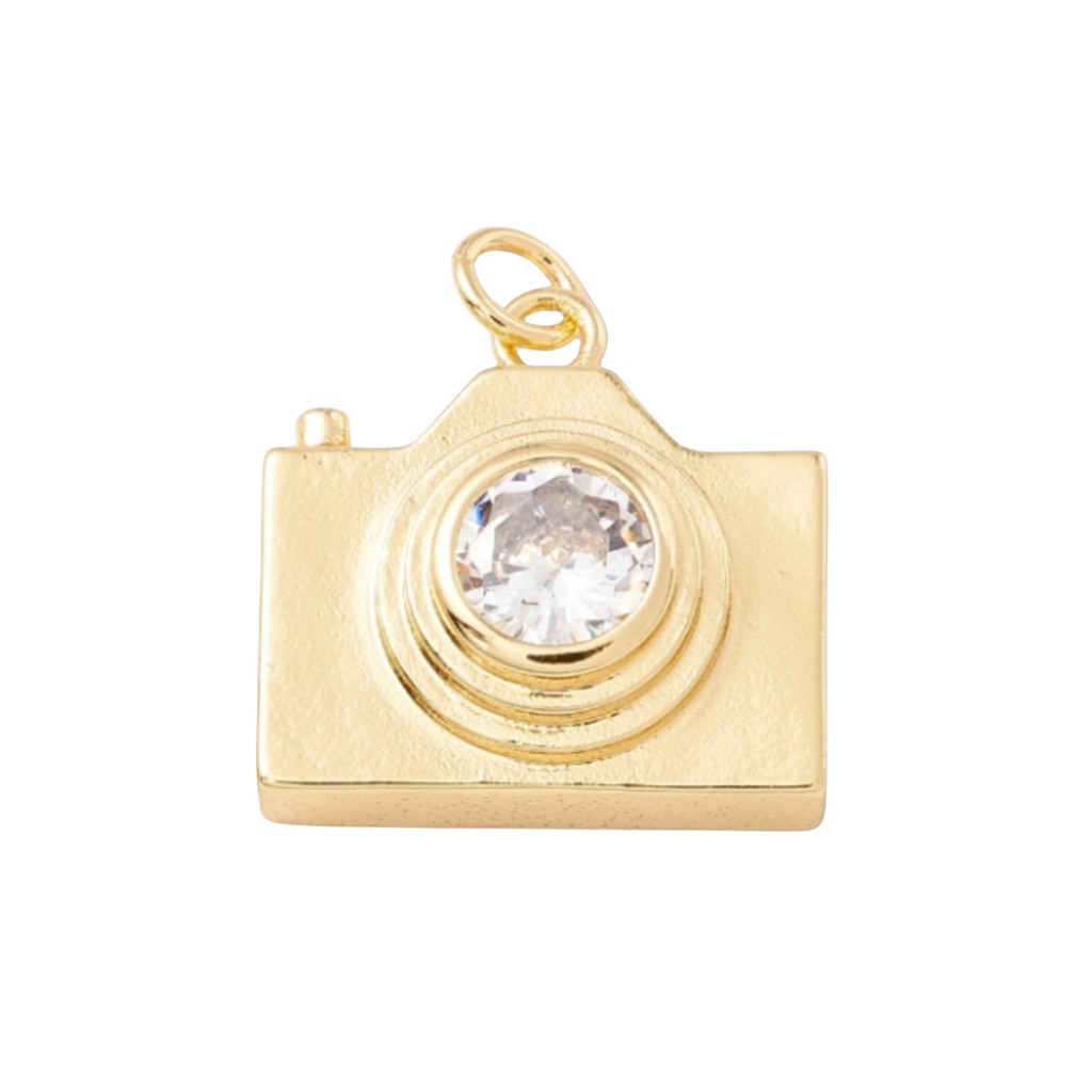 18k Gold Plated Brass Camera Charm