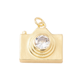 18k Gold Plated Brass Camera Charm