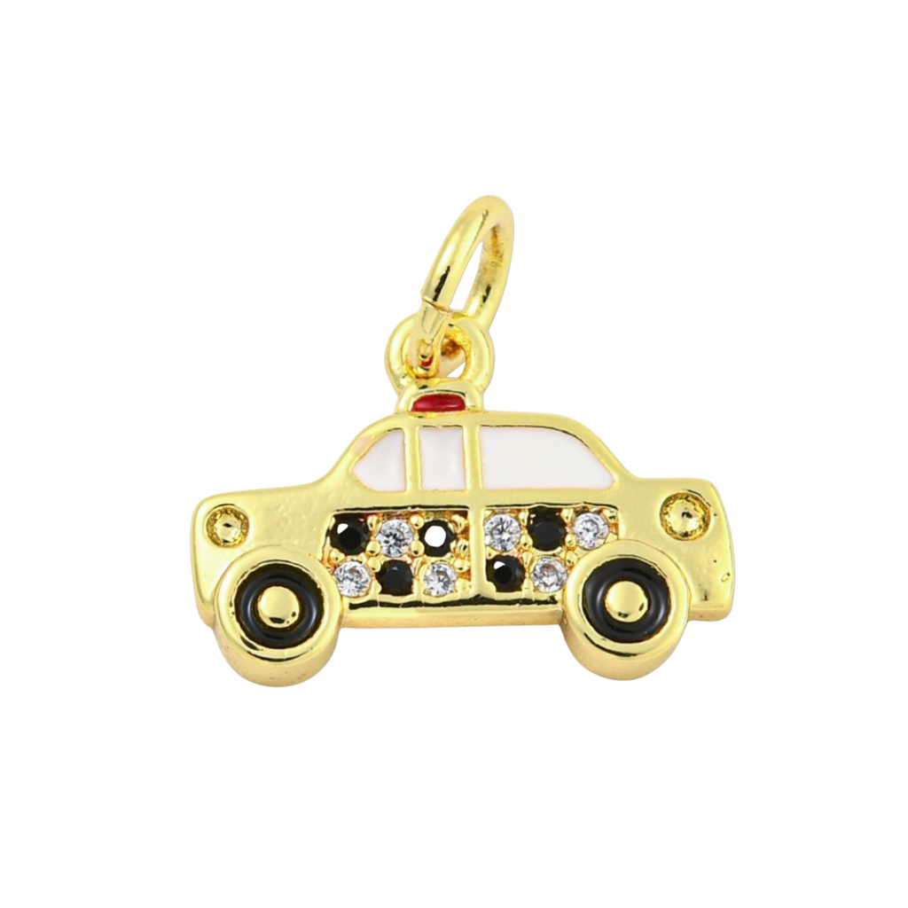 18k Gold Plated Brass Taxi Charm