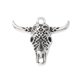 Silver Alloy Bullhead Charm