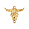 18k Gold PVD Stainless Steel Bullhead Charm