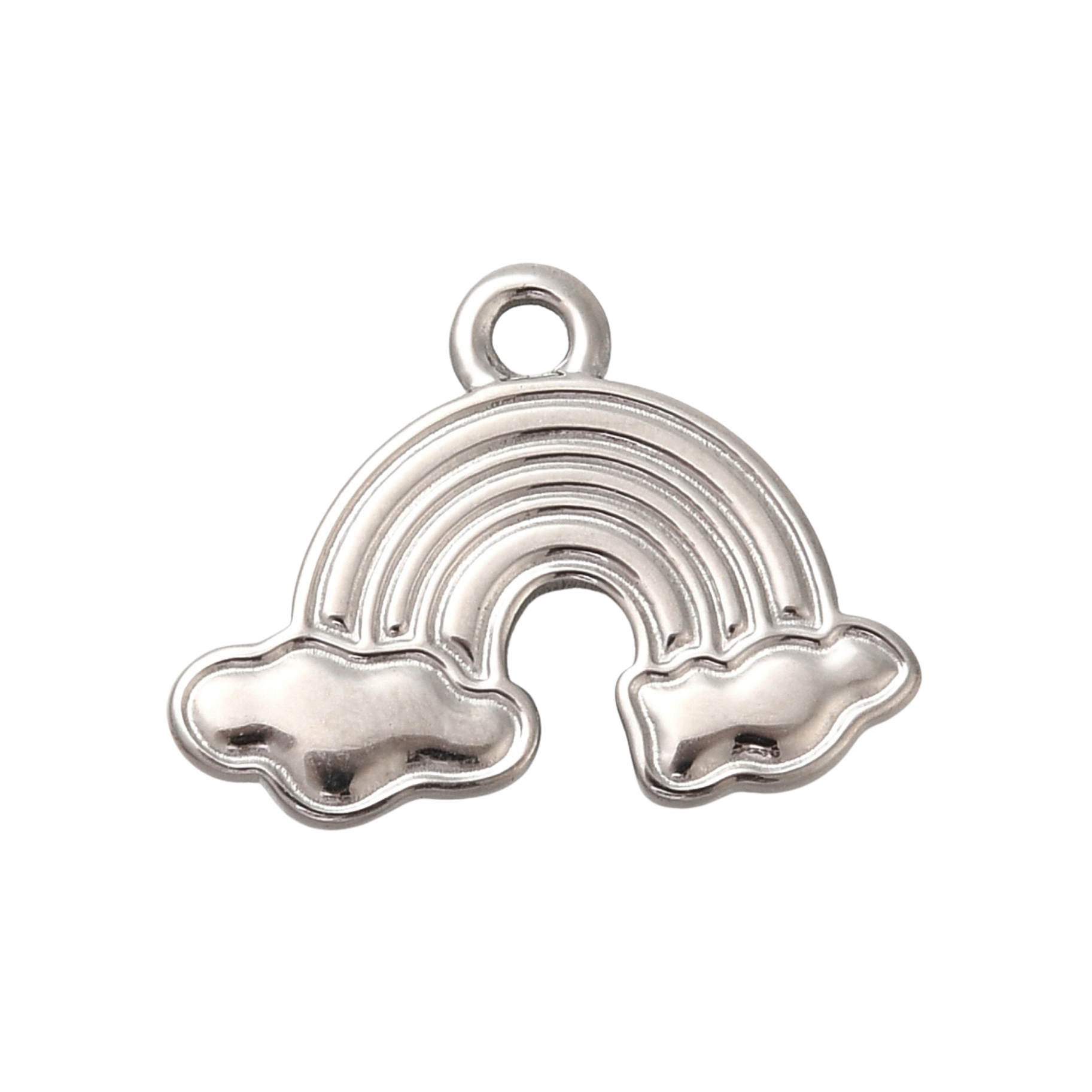Silver Stainless Steel Rainbow Charm