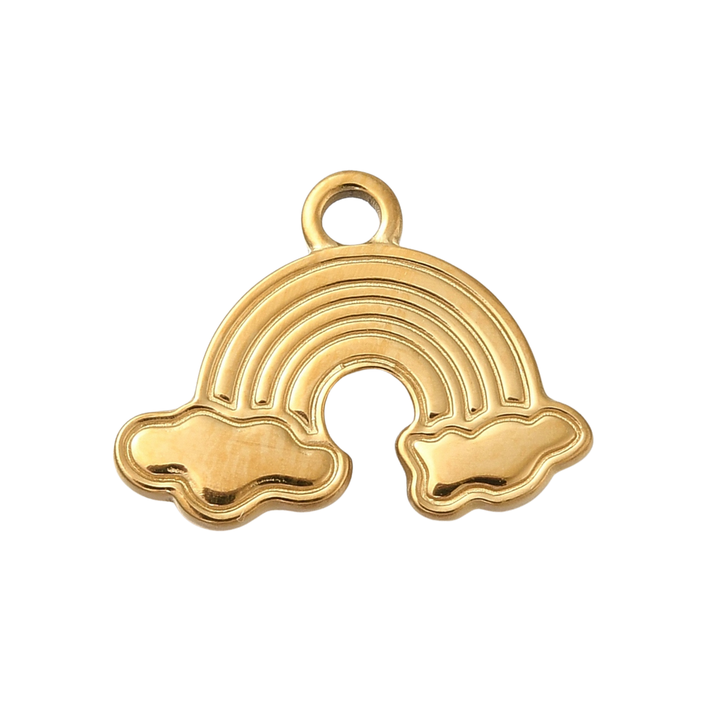 18k Gold PVD Stainless Steel Rainbow Charm