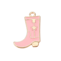 Gold Alloy Pink Cowboy Boot Charm
