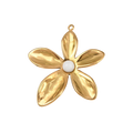 18k Gold Plated Stainless Steel Plumeria Flower Charm
