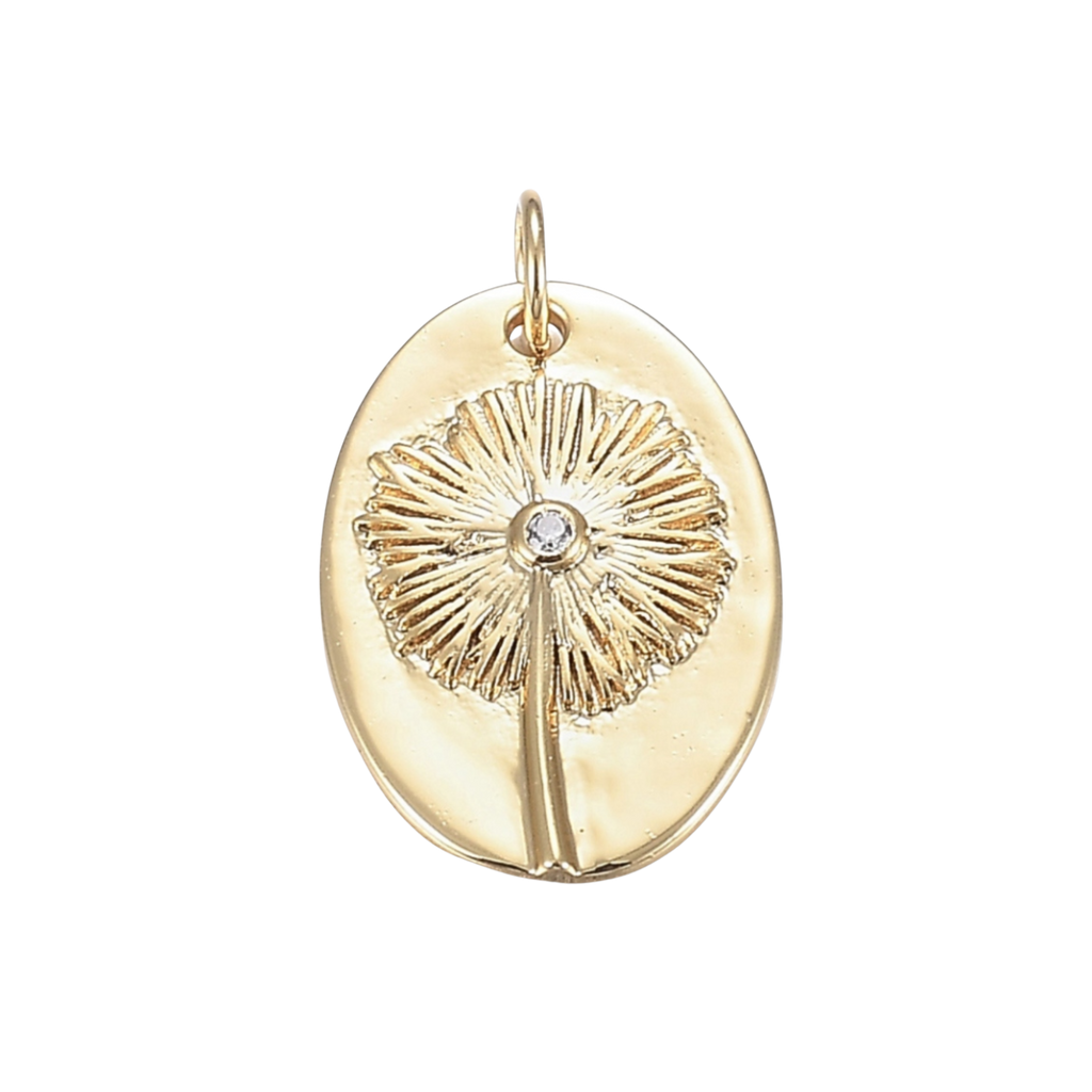 18k Gold Plated Brass Dandelion Charm