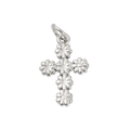 Silver Brass Daisy Cross Charm