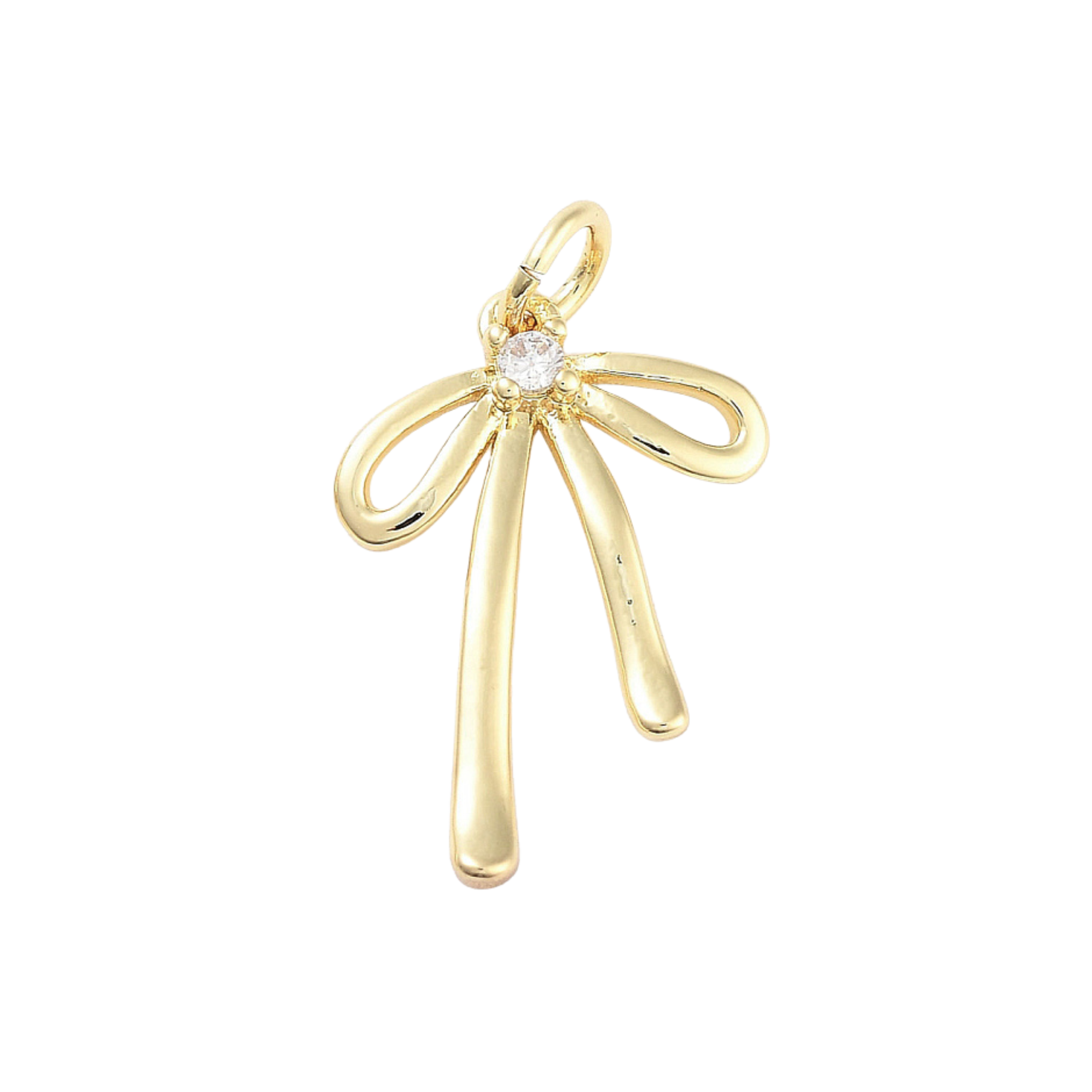 18k Gold Plated Brass Bow Charn