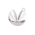 Silver Brass Fortune Cookie Charm