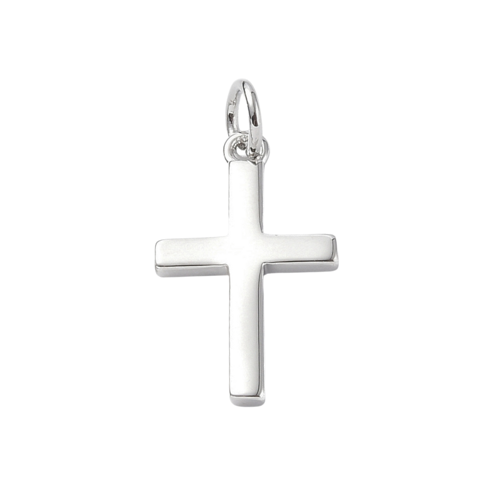Silver Brass Cross Charm