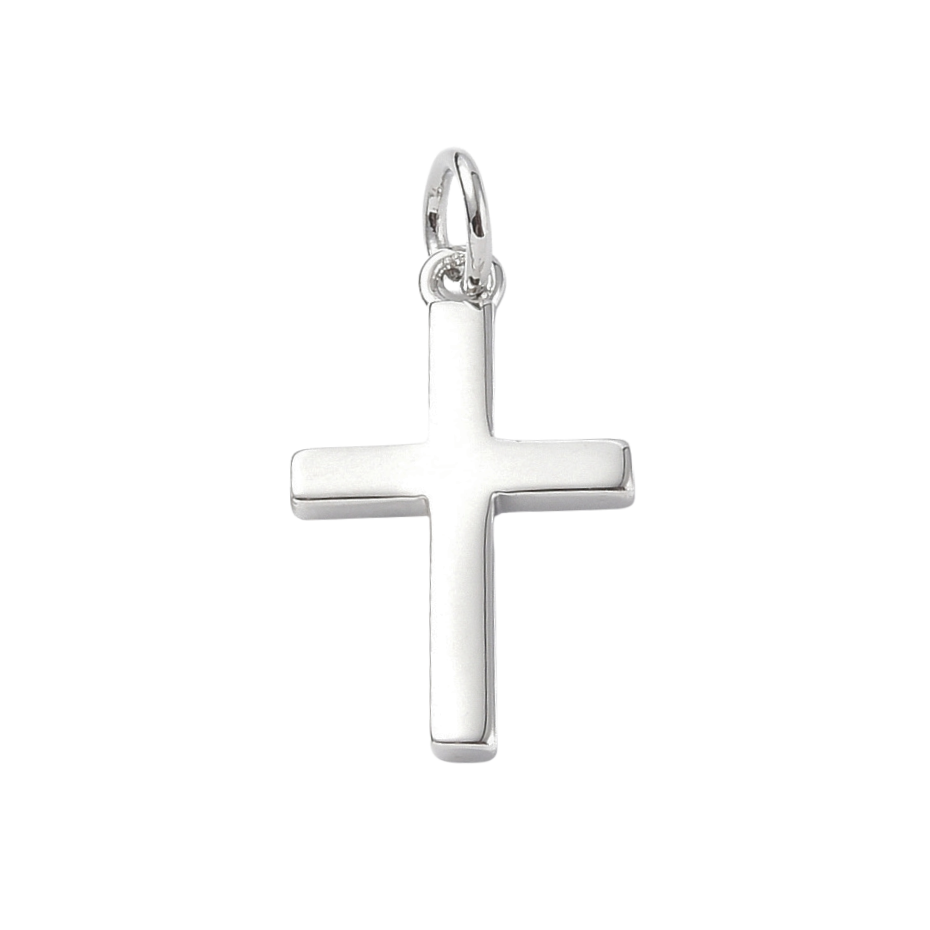 Silver Brass Cross Charm
