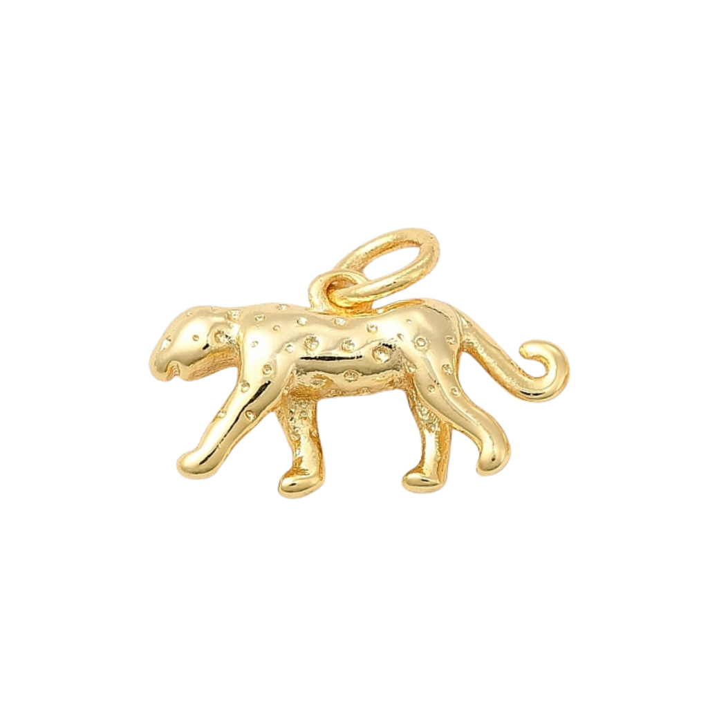 18k Gold Plated Brass Cheetah Charm