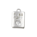 Silver Brass Passport Charm