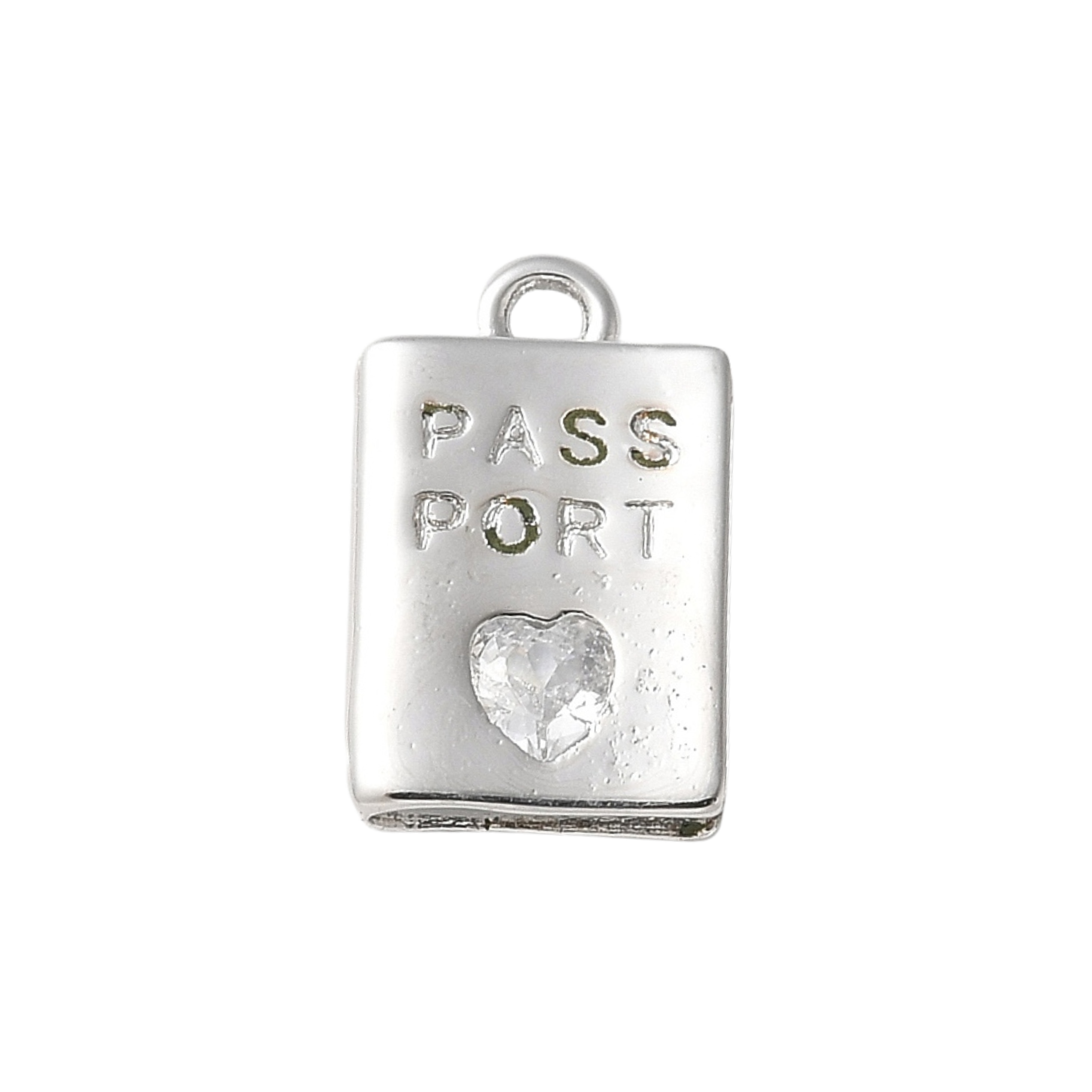 Silver Brass Passport Charm