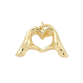 18k Gold Plated Brass Heart Hands Charm